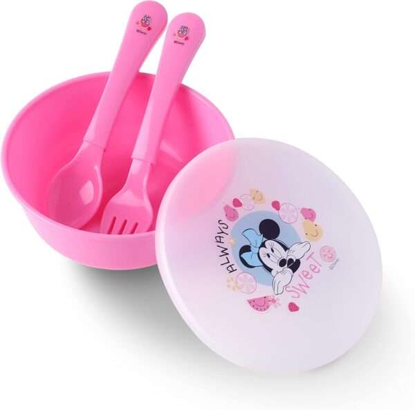 Disney Minnie Mouse Bowls with Spoon and Fork for Babies - Image 2