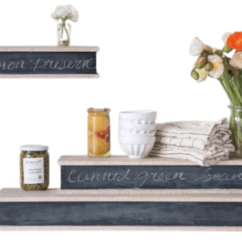 Wood Wall Shelf With Chalkboard Front Hangs Or Sits