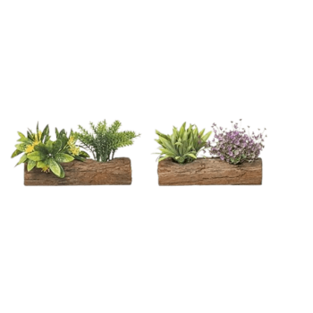 Artificial Plant on Log