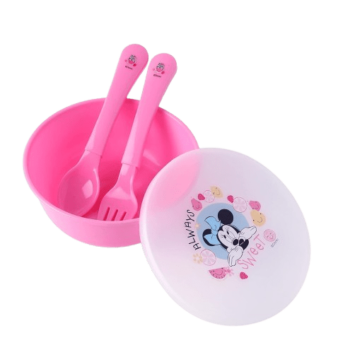 Disney Minnie Mouse Bowls with Spoon and Fork for Babies