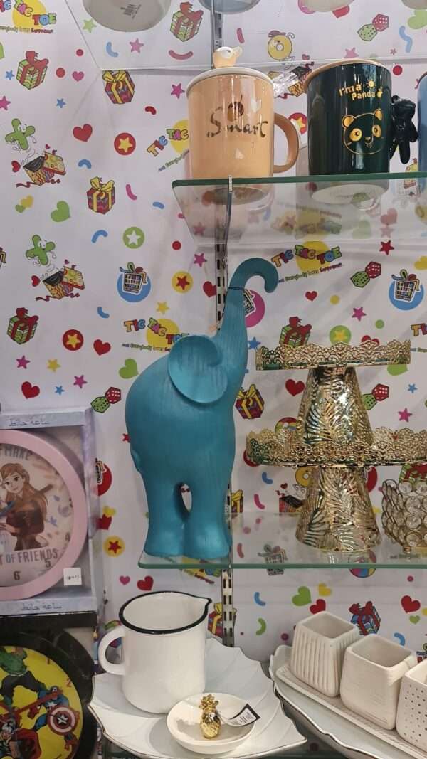 Resin Elephant - Peacock Blue - Image 3