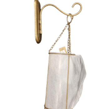 Metal and Glass Lantern with Wall Bracket