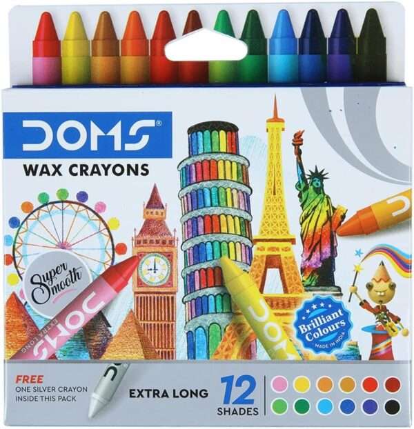 DOMS - Extra Long Wax Crayon 12 Shades - Image 6