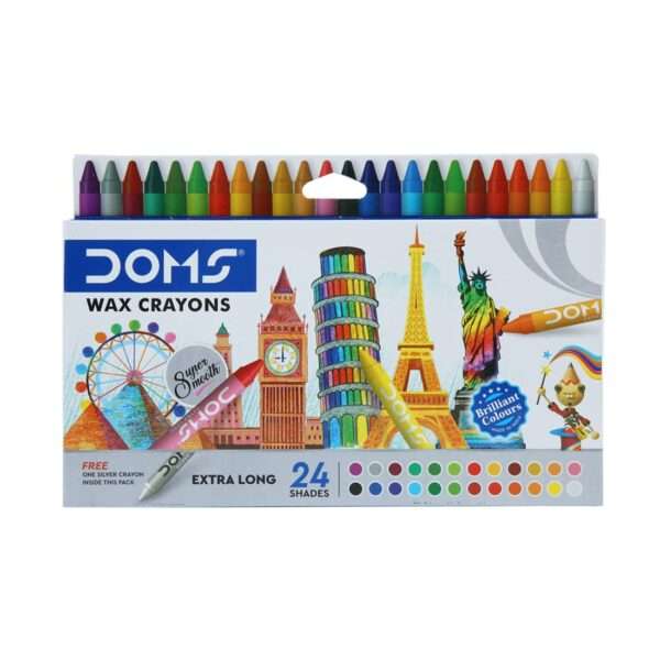 DOMS - Extra Long Wax Crayons 24 Shades - Image 2