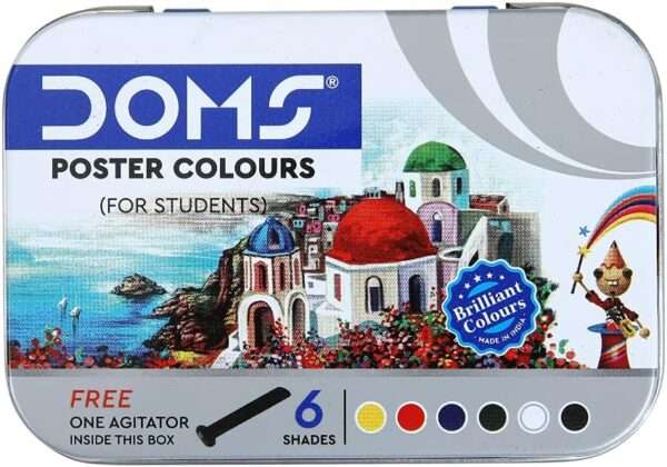 DOMS-  Poster Colors 6 Shades In Tin Box - Image 3