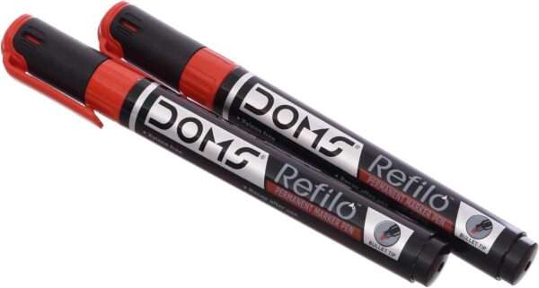 DOMS Refilo - Permanent Marker - Bullet Tip - Red - Image 2