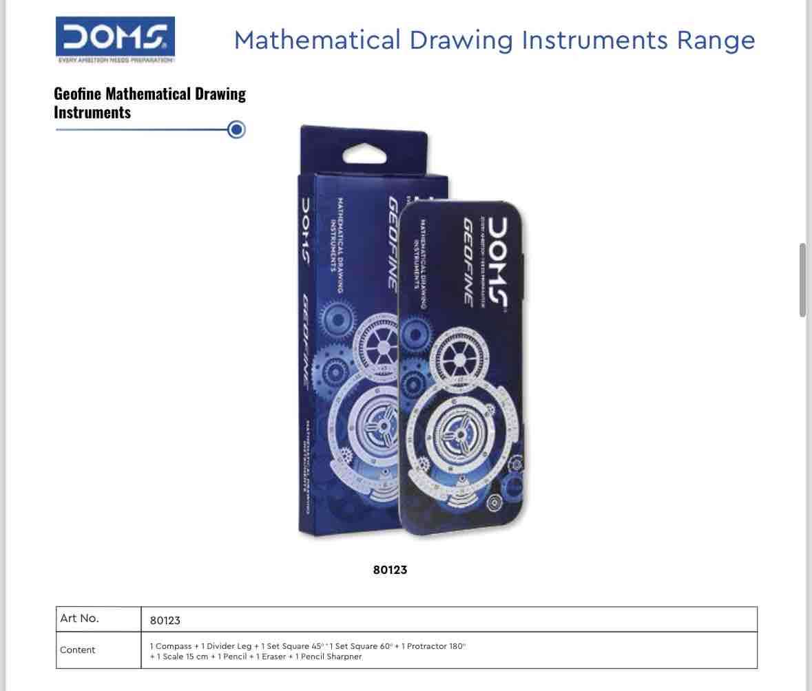 DOMS - Geofine Mathematical Drawing Instrument Box - Image 3