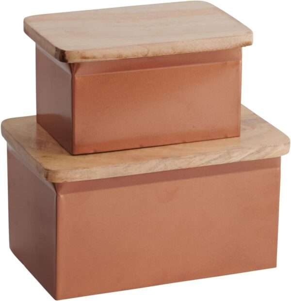 Aluminum Box Set With Copper Finish And Wood Lids - Image 9