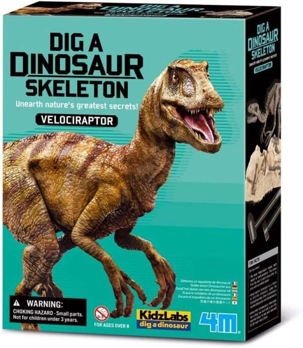 4M KidzLabs - Dig A Velociraptor Skeleton - Image 8