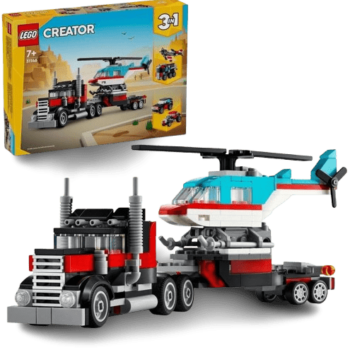 LEGO Creator 3in1 Flatbed Truck with Helicopter Toy