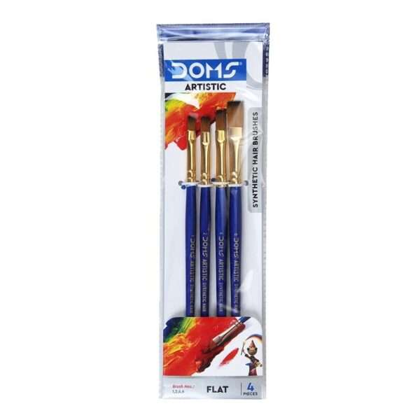 DOMS - Artistic Brushes Flat 4 Pcs (1, 2, 4, 6) - Image 8