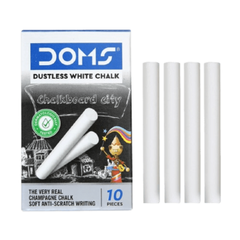 DOMS - White Dustless Chalks Box 100 Pcs