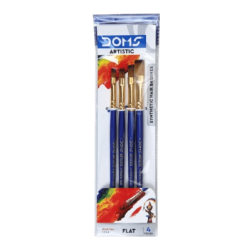 DOMS - Artistic Brushes Flat 4 Pcs (1, 2, 4, 6)