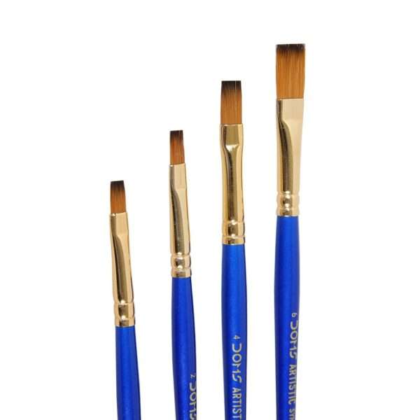 DOMS - Artistic Brushes Flat 4 Pcs (1, 2, 4, 6) - Image 6