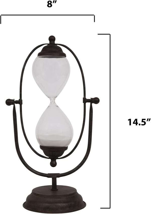 Decorative Metal & Glass Thirty Minute Hourglass - Image 7