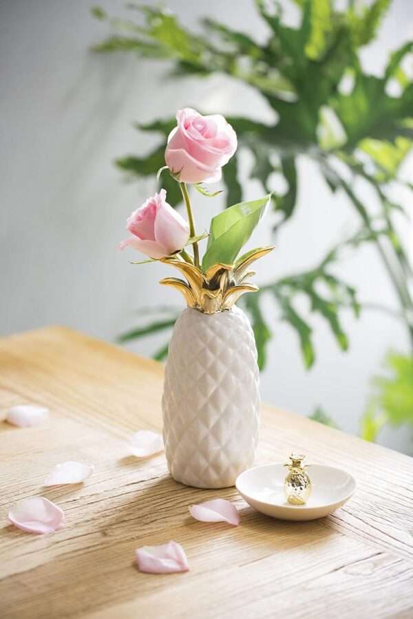 Stoneware Jewelry Holder With Gold Pineapple - Image 3