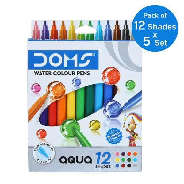 Doms - Aqua 12 Shades Watercolor Sketch Pen Set - Image 8