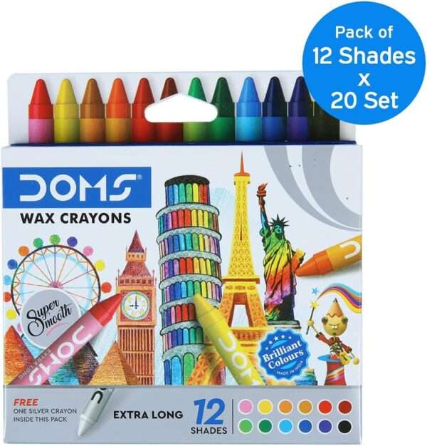 DOMS - Extra Long Wax Crayon 12 Shades - Image 5