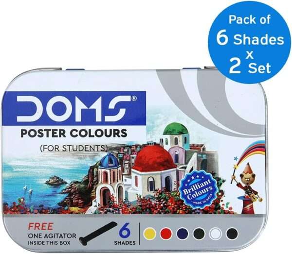 DOMS-  Poster Colors 6 Shades In Tin Box - Image 4