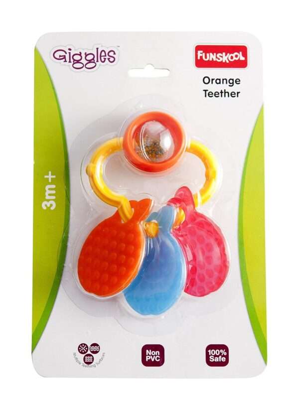 Funskool Giggles - Plastic Orange Teether - Image 6