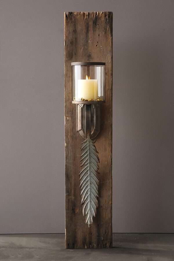 Glass & Metal Leaf Wall Sconce - Image 2