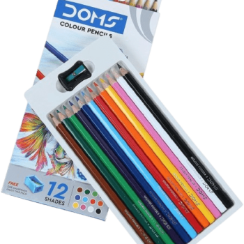 DOMS - Full Size Color Pencils 12 Shades With Sharpner