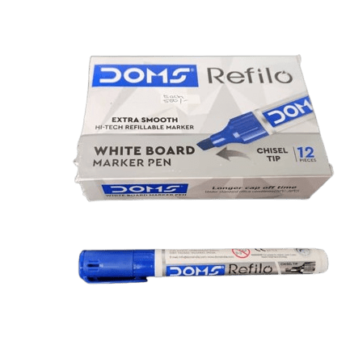 DOMS Refilo - White Board Marker - Chiesel Tip - Blue