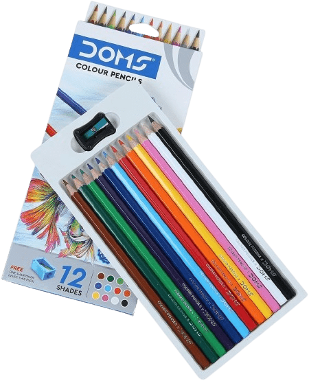 DOMS - Full Size Color Pencils 12 Shades With Sharpner