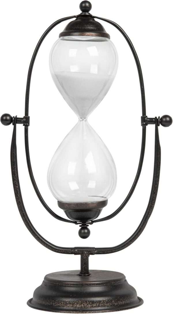 Decorative Metal & Glass Thirty Minute Hourglass - Image 11