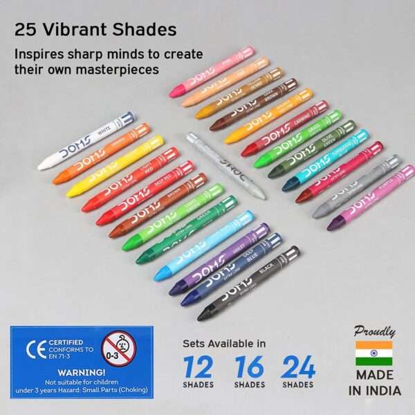 DOMS - Extra Long Wax Crayons 24 Shades - Image 5