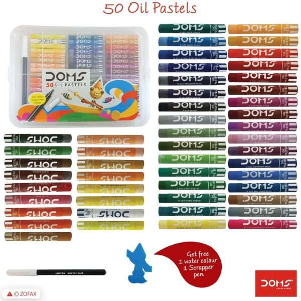 DOMS - Oil Pastels Plastic Box 50 Shades - Image 9