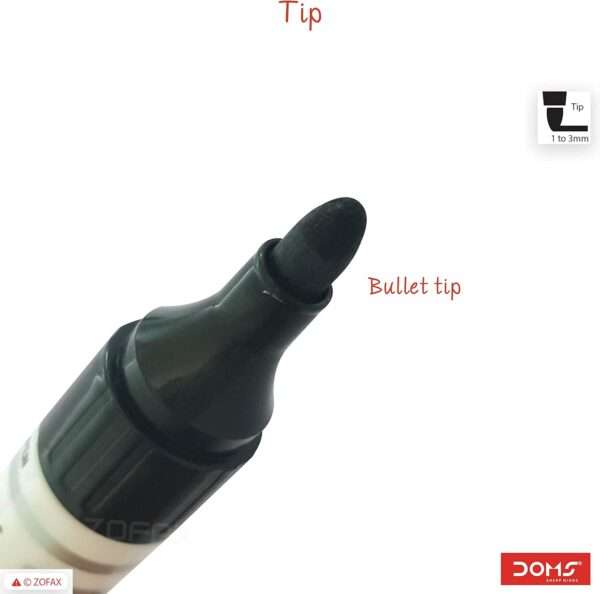 DOMS Refilo - White Board Marker - Bullet Tip - Black - Image 4