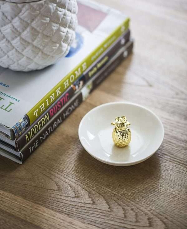 Stoneware Jewelry Holder With Gold Pineapple - Image 2