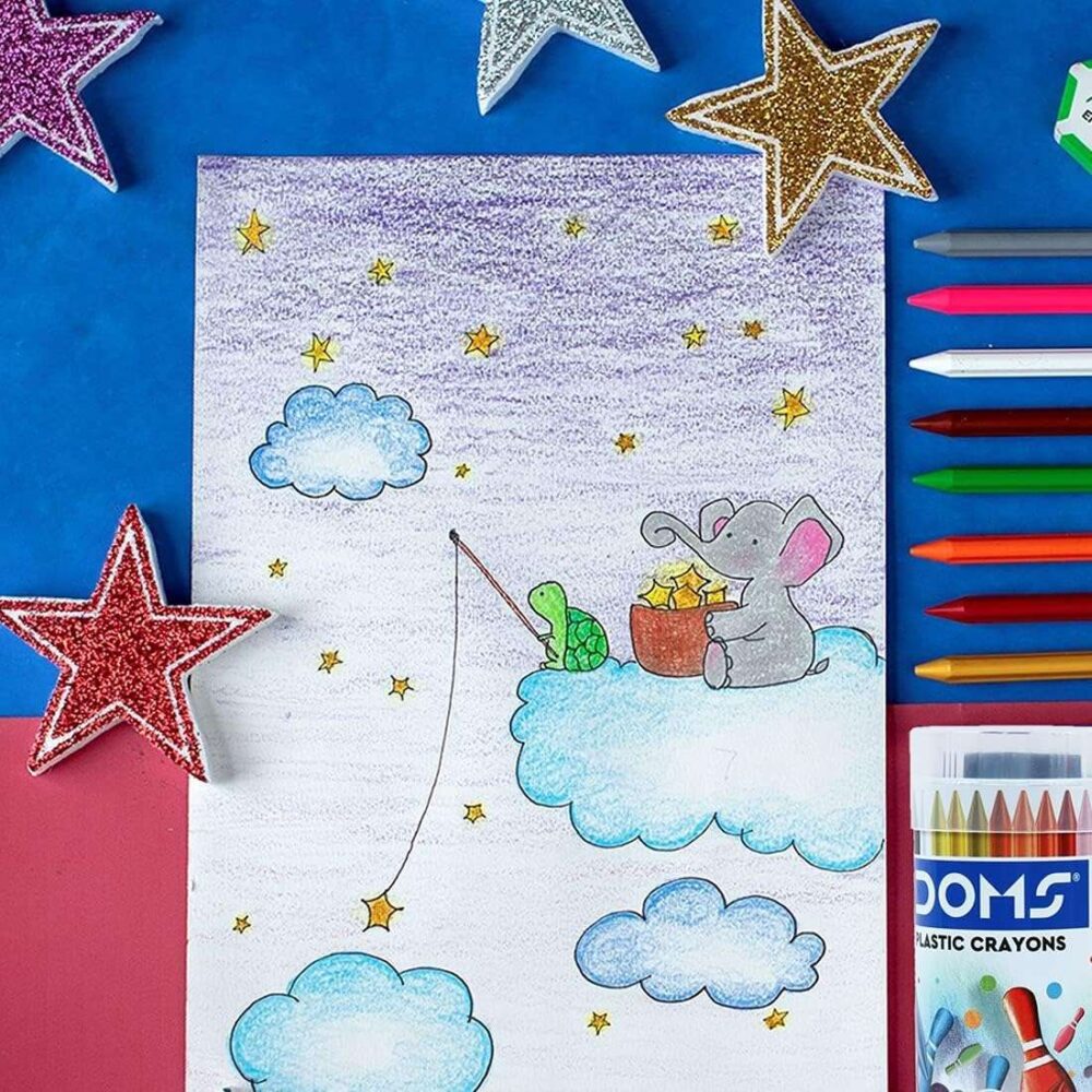 DOMS - Plastic Crayons Tin Pack 28 Shades - Image 3