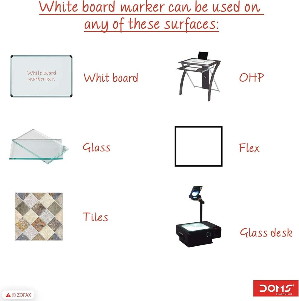 DOMS Refilo - White Board Marker - Bullet Tip - Black - Image 3