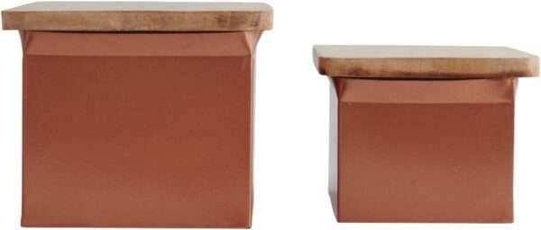 Aluminum Box Set With Copper Finish And Wood Lids - Image 6