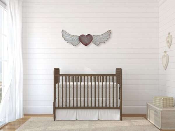 Wood & Metal Heart and Wings Wall Decor - Image 5