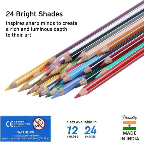 Doms - 24 Supersoft Non-Toxic Colour Pencil Set - Flat Tin Box - Image 4