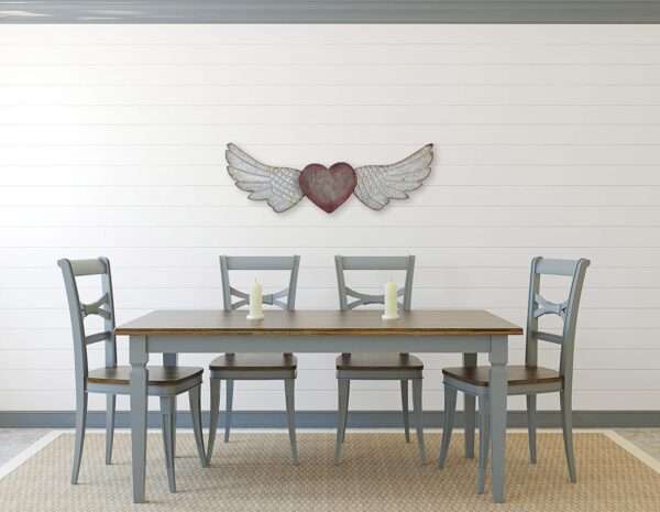 Wood & Metal Heart and Wings Wall Decor - Image 6