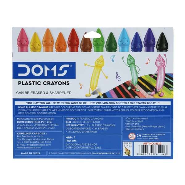 Doms - 12 Shades Dommymate Plastic Crayons - Image 3