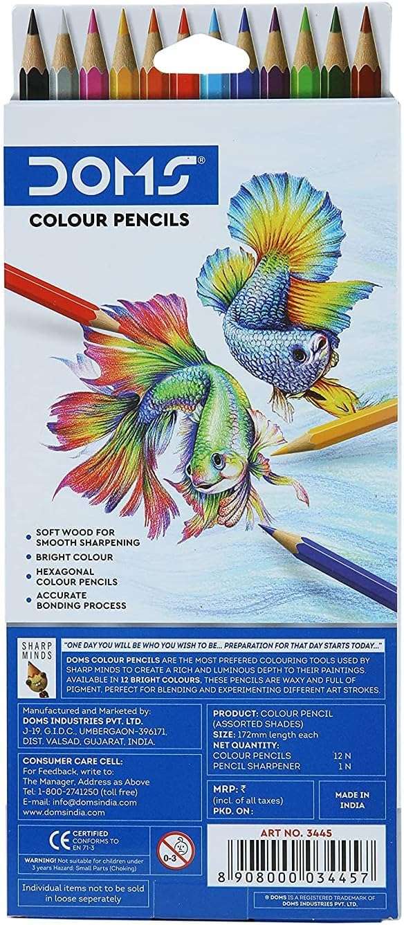 DOMS - Full Size Color Pencils 12 Shades With Sharpner - Image 5