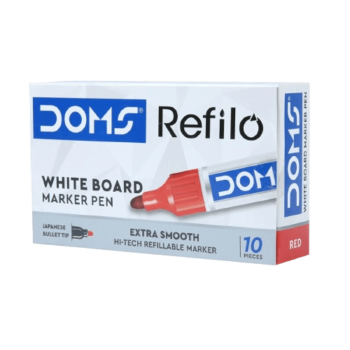 DOMS Refilo - White Board Marker - Bullet Tip - Red