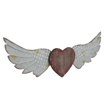 Wood & Metal Heart and Wings Wall Decor