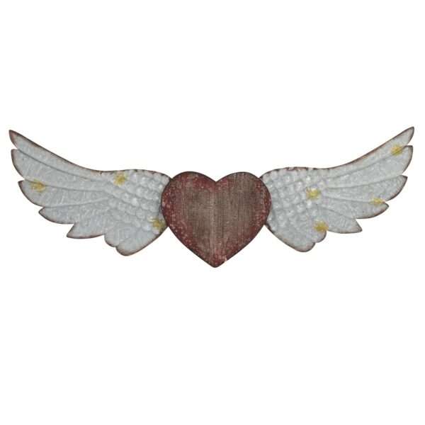 Wood & Metal Heart and Wings Wall Decor - Image 7