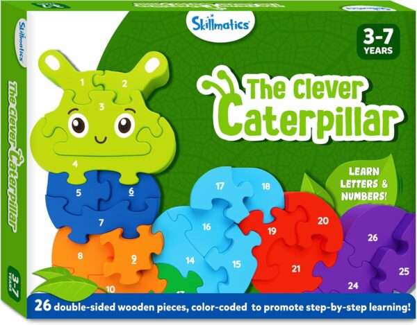 Skillmatics Wooden Puzzle - The Clever Caterpillar - Image 3