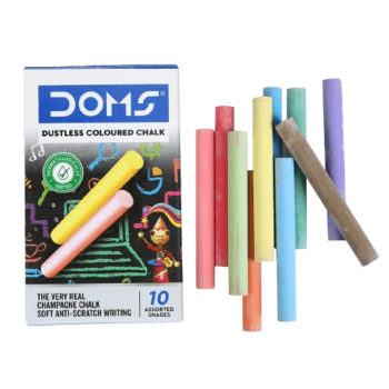 DOMS - Colored Dustless Chalks Box 100 Pcs