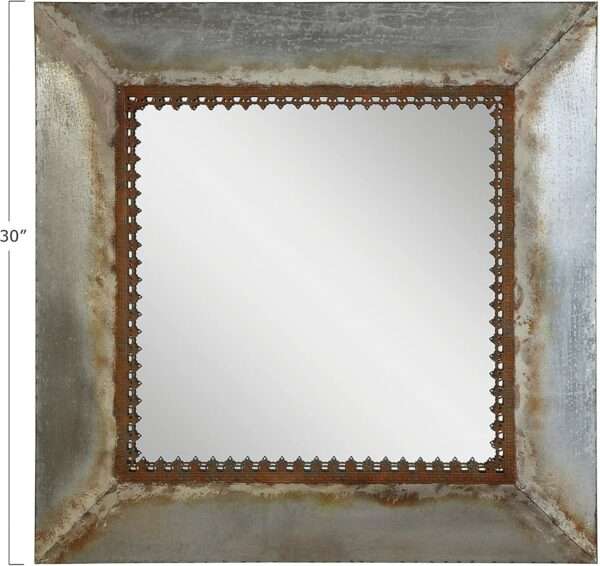 Square Metal Framed Mirror - Image 3