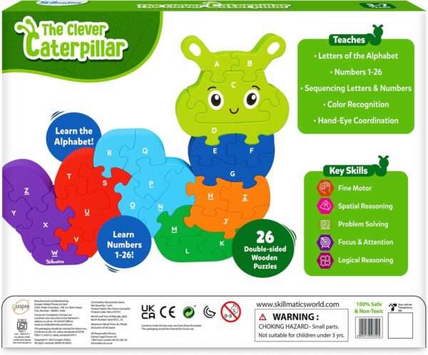 Skillmatics Wooden Puzzle - The Clever Caterpillar - Image 2