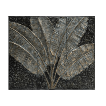 Palm Leaf Embossed Wall Decor