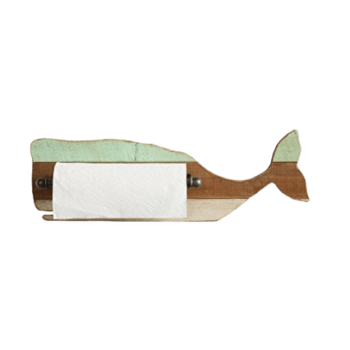 MDF & Metal Whale Shaped Paper Towel Holder